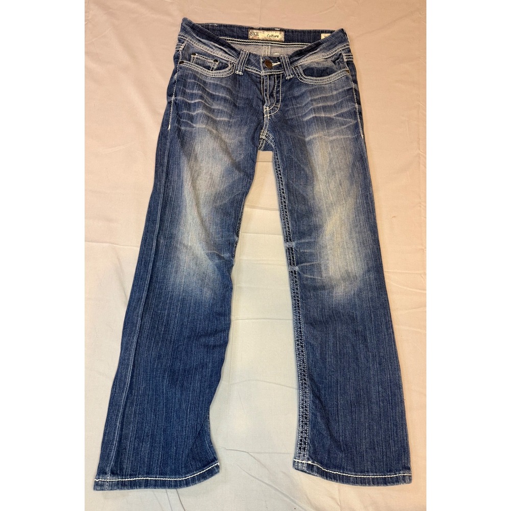 BKE Culture Pettera Jeans Womens 28 Blue Contrast Stitch BKC1009 Y2K